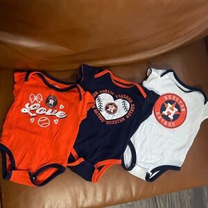 Genuine Merchandise Astros Bodysuit Trio - Orange, Navy, White